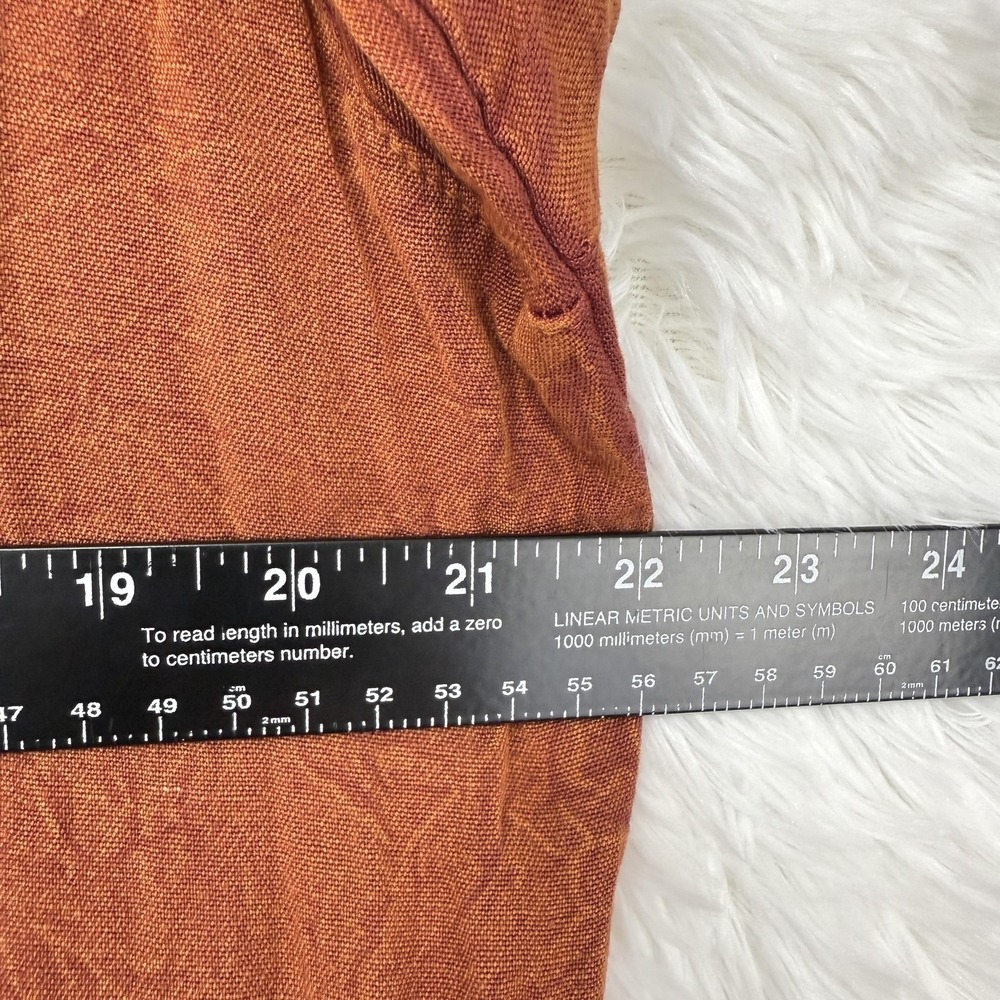 Boho Embroidered Lace Up Maxi Dress Rust Brown 3/4 Sleeve One Size - Picture 9 of 11